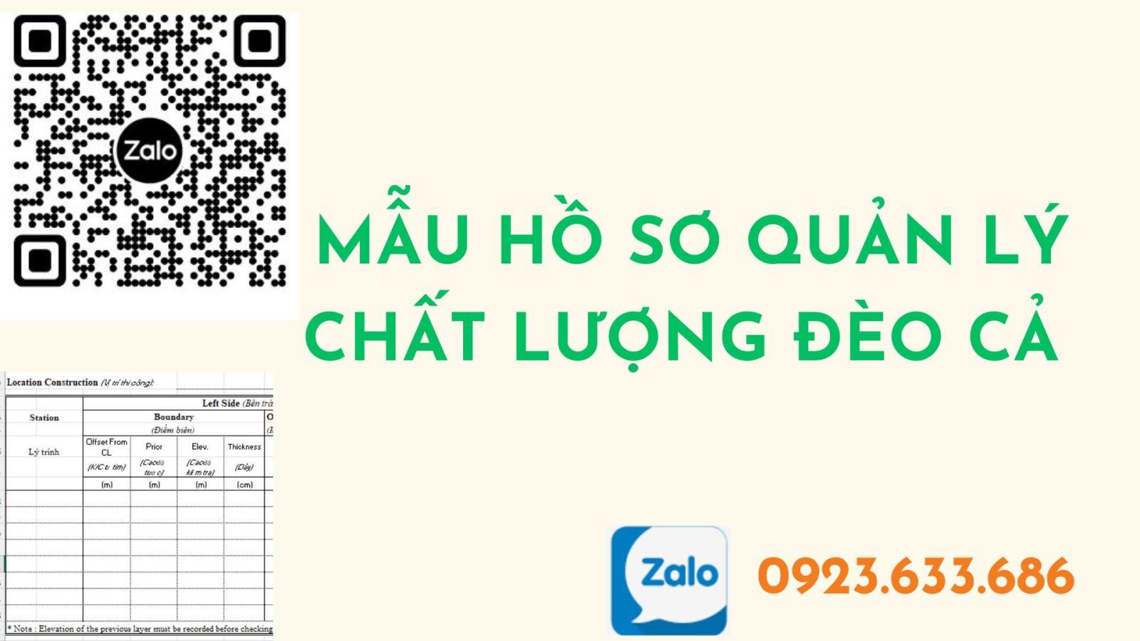 Mẫu hồ sơ Quản lý chất lượng của Đèo Cả