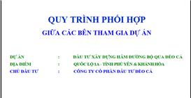 QUY TRÌNH PHỐI HỢP THAM GIA DỰ ÁN CẦU ĐƯỜNG