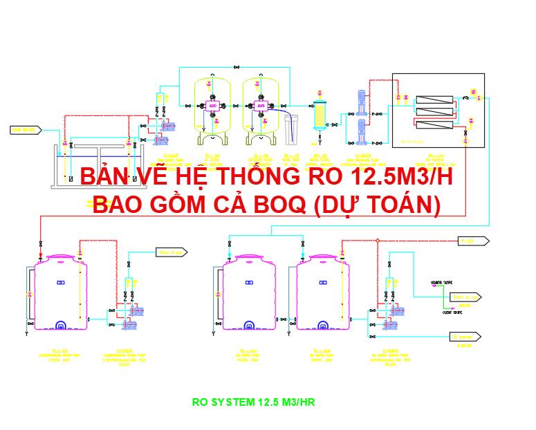 Bản vẽ hệ thống RO, 12.5m3/hr