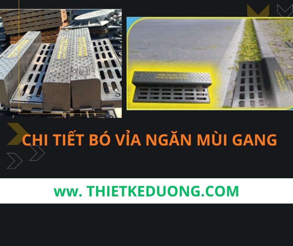 Chi tiết bó vỉa đứng 18x22 ngăn mùi bằng gang