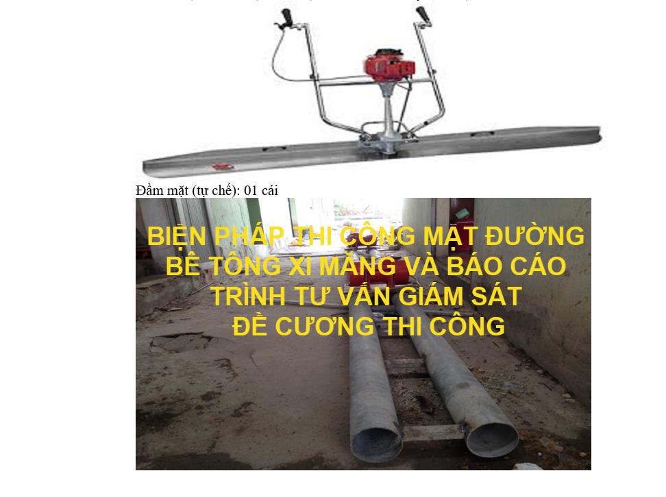 Biện pháp thi công mặt đường bê tông xi măng trộn và đổ thủ công