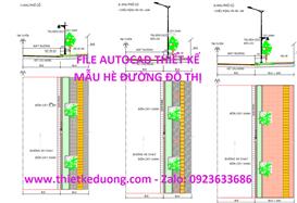 File autocad thiết kế mẫu hè đường đô thị