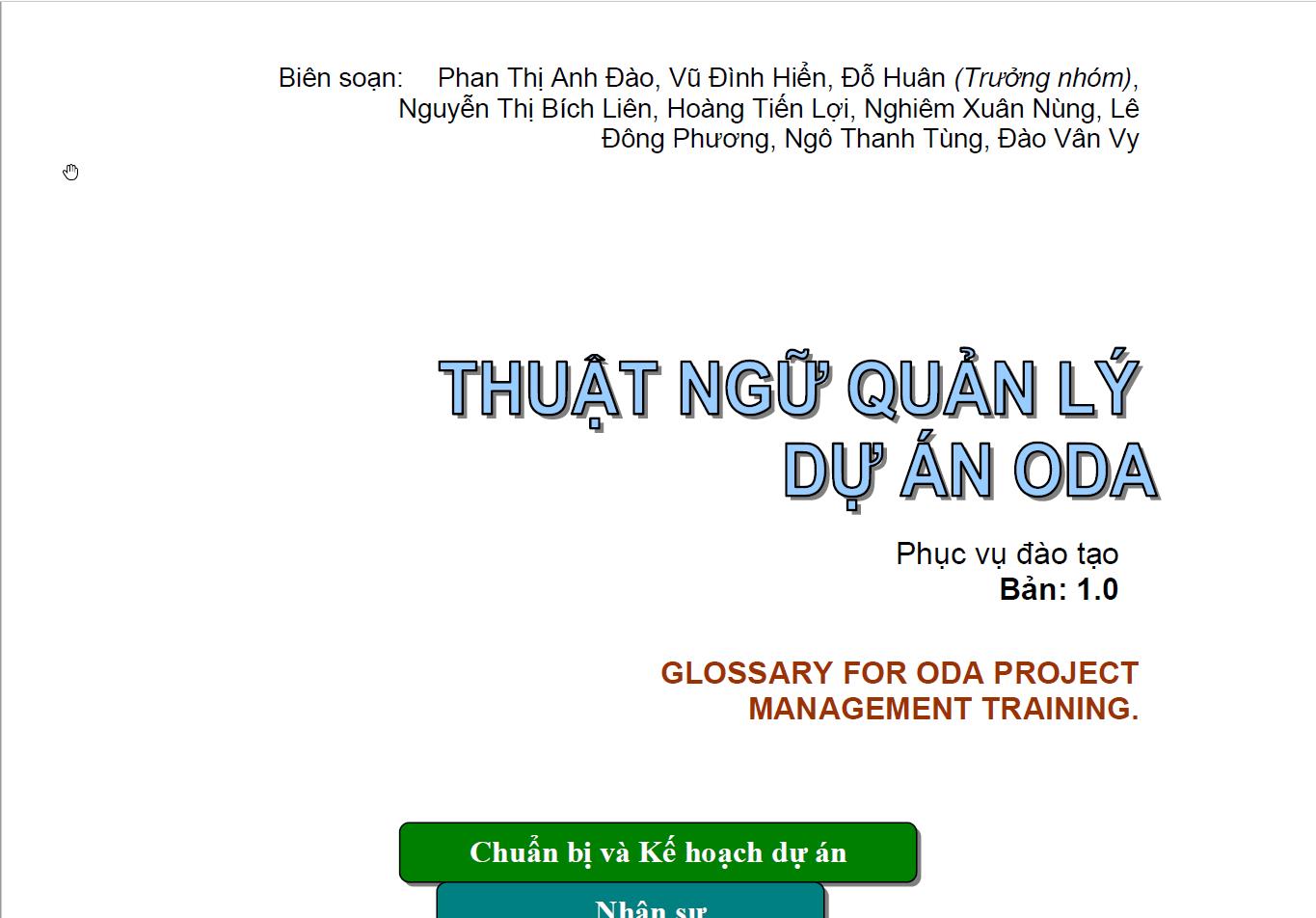 Thuật ngữ tiếng anh trong quản lý dự án ODA cầu đường